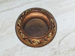 20173-ÇOK ŞİRİN BAKIR ÜZERİ İŞLEMELİ VAZO/ŞEKERLİK/MUMLUK ÇOK AMAÇLI OBJE