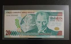7.EMİSYON NADİR A SERİSİ 20.000.000 LİRA ÇİL KONDİSYONDA