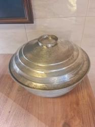 Büyük boy bakır tencere kapaksiz iç derinliği.35 cm