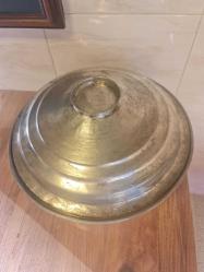 Büyük boy bakır tencere kapaksiz iç derinliği.35 cm