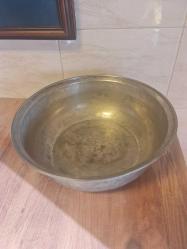 Büyük boy bakır tencere kapaksiz iç derinliği.35 cm