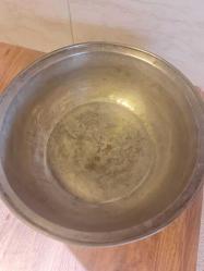 Büyük boy bakır tencere kapaksiz iç derinliği.35 cm