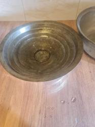 Büyük boy bakır tencere kapaksiz iç derinliği.35 cm