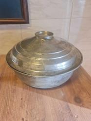 Büyük boy bakır tencere kapaksiz iç derinliği.35 cm