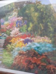 Tanınmış fransiz ressam nicole clement pastel baskı 80x58cm tablo.Masif çerçeve