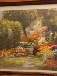 Tanınmış fransiz ressam nicole clement pastel baskı 80x58cm tablo.Masif çerçeve