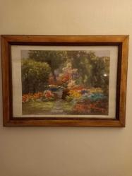 Tanınmış fransiz ressam nicole clement pastel baskı 80x58cm tablo.Masif çerçeve