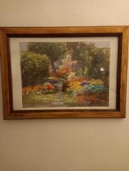 Tanınmış fransiz ressam nicole clement pastel baskı 80x58cm tablo.Masif çerçeve