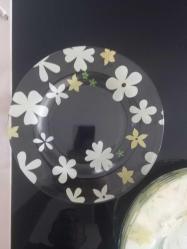 Sıfır 12li papatya desenli tabak takimi.26cm çap
