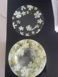 Sıfır 12li papatya desenli tabak takimi.26cm çap
