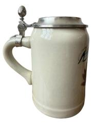 Nostaljik Alman Zinn Kapaklı Bira Bardağı TANKART