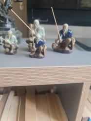 4 adet çinli balıkçı vintage biblo