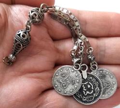 OSMANLI DÖNEMİ ANTİK MUHTEŞEM GÜMÜŞ SARAYSAL TESPİH PÜSKÜLÜ DDD2UU1 PEK ÇIKMAZ