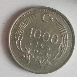 TÜRKİYE  1991  1000 LİRA