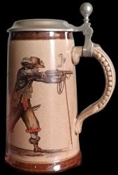 Almanya Marzi&Remy Orijinal Damgalı Atıcılık Temalı Antika Kolleksiyonluk Tankart