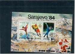 Kuzey Kore Olimpiyat Pul Lotu Sarajevo 84 Los Angeles 84 Blok Damgalı
