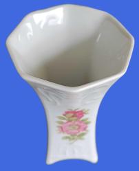 Almanya Bavaria Porselen Çiçek Desenli Orijinal Damgalı Vazo