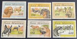 1994.KÖPEKLER TEMA.SAN MARİNO 6 LI SERİ PUL DAMGASIZ