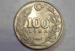 TÜRKİYE CUMHURİYETİ 100 LİRA 1987  (ÇÇT)