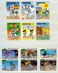 Koleksiyon Pulları,200 Çeşit Walt Disney,Çizgi Film Karekterleri Konulu Damgasız Koleksiyon