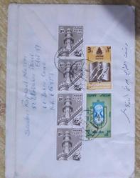 1982 MSIRDAN ALMANYAYA GİTMİŞ 13 PULLU MEKTUP ZARFI