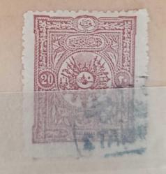 Osmanlı 1890 _ Armalı Ampir 20 p. Damgalı