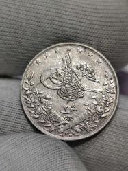 Sultan Abdülhamit 1293/29 Mısır Baskı Gümüş 2 Kuruş