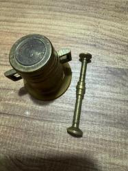 Antika Mini Pirinç Havan ve Tokmak Seti  Boy 5 cm Ağız çapı 5 cm