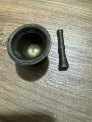 Antika Mini Pirinç Havan ve Tokmak Seti  Boy 5 cm Ağız çapı 5 cm