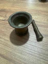 Antika Mini Pirinç Havan ve Tokmak Seti  Boy 5 cm Ağız çapı 5 cm