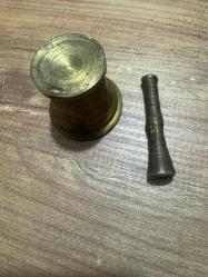 Antika Mini Pirinç Havan ve Tokmak Seti  Boy 5 cm Ağız çapı 5 cm