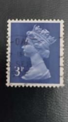 LOT.9 » 1971 YILI İNGİLTERE  Birleşik Krallık'a ait tarihi Machin serisi  3 PENCE DAMGALI  ŞARNİYERSİZ