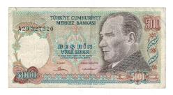 7.Emisyon 1.Tertip 5000 Türk Lirası Seri A29 - Temiz TCK10135