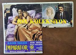 KADİR İNANIR'IN LOBİ KARTTAN KESİLME FOTOĞRAFI - 34 x 25 cm EBADINDA - KADİR İNANIR, SEDA SAYAN ''İMPARATOR'' FİLMİ