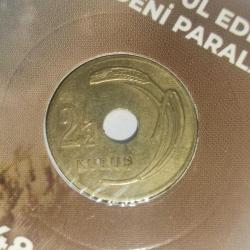 TÜRKİYE  1950  2,5  KURUŞ  ÖZEL KAPAMASINDA