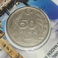 TÜRKİYE  1987     50  LİRA     ÖZEL KAPAMASINDA