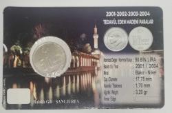 TÜRKİYE   2002     50  BİN  LİRA     ÖZEL KAPAMASINDA