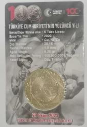 TÜRKİYE  2023    5  LİRA     HATIRA   TÜRKİYE CUMHURİYETİNİN 100. YILI   ÖZEL KAPAMASINDA