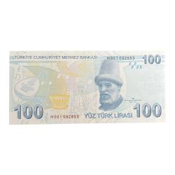 9.Emisyon 100 Türk Lirası H001 092853 Çil İlk Prefix
