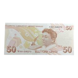 9.Emisyon 50 Türk Lirası F001 046273 Çil İlk Prefix