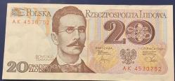 POLONYA 20 ZLOTI 1982  ÇİL KAĞIT  PARA