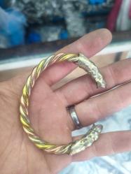 Nepal El İşçiliği Tridhatu (Üç Metal) Şifa Bilekliği - Ejder Başlı Formu