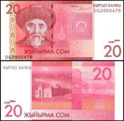 Kırgızistan 2016 Yılı 20 Som Kağıt Para Çil ( UNC ) Koleksiyon Para