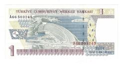 8.Emisyon 1.Tertip 1 Yeni Türk Lirası (1 YTL) Seri A66 - ÇİL TCK10201