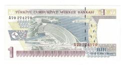8.Emisyon 1.Tertip 1 Yeni Türk Lirası (1 YTL) Seri A70 - ÇİL TCK10203