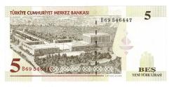 8.Emisyon 1.Tertip 5 Yeni Türk Lirası (5 YTL) Seri B69 - ÇİL TCK10205