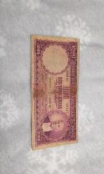 5.EMİSYON 1.TERTİP 1000 TÜRK LİRASI (MOR BİNLİK) KAĞIT PARADIR SERİ D1 079537 NOLU TEMİZ KONDİSYONDADIR  ÇOK NADİR