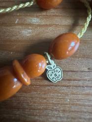 Mesut Elma Usta Logolu Sıkma Kehribar Tesbih,Vintage Ahşap Kutu Hediyeli