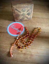 Mehmet Kar usta logolu kehribar tespih,Vintage Kutu Hediyeli