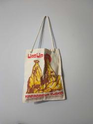 Nevşehir Ürgüp Kapadokya Hatırası Vintage Çift Taraflı Kumaş Çanta